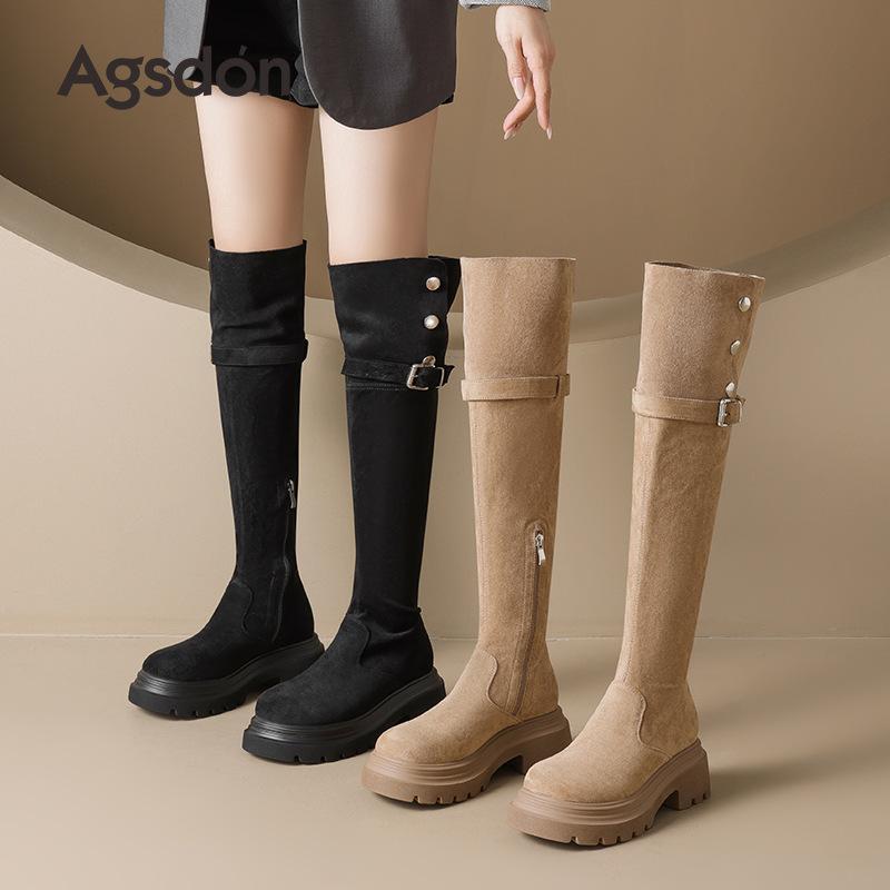 Augustine Maillard Boots 2025 New Autumn Thick-soled Retro Knight Boots Skinny Travel Western Boots