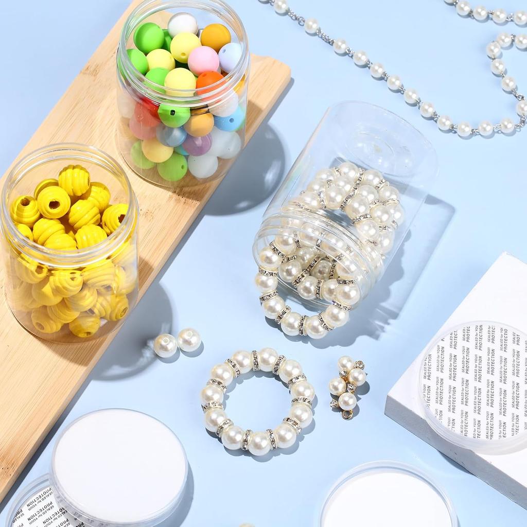 Aoriher 48 Pcs 8oz Plastic Mason Jars with Lids Round Clear Plastic Jars Containers Refillable Small Empty Storage Containers Food Canisters for