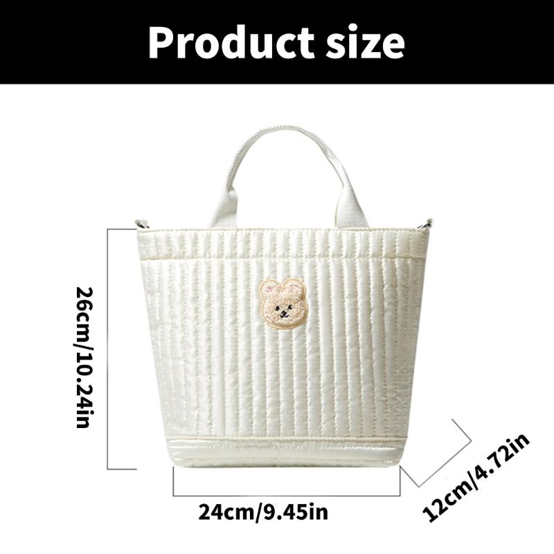Travel Bag Embroidery Bear Pattern Diaper Bag Crossbody Bag Multiple Compartment Shoulder Bag Large Capacity Mom Bag