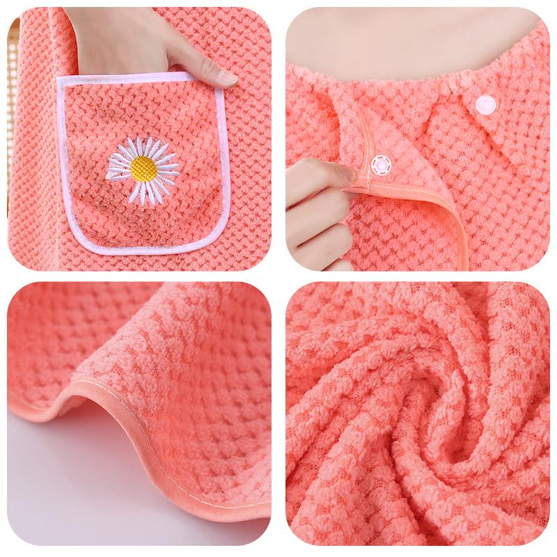 Coral Fleece Bath Skirt Is Soft and Skin-friendly Can Be Worn Suspender Bathrobe Variety Bath Towel Beach Towel Can Be Worn Bath Towel