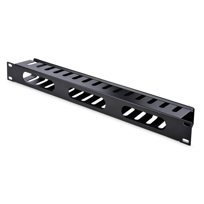 Panneau de gestion de câbles - STARTECH - CMDUCT1UX - 1U - Noir - Guide avec couverture