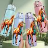1PC Standing Chestnut Horse 750ml Color Plastic Sports Water Bottle Leakproof Flip Straw Lid Suitable for Sports Office Home Use