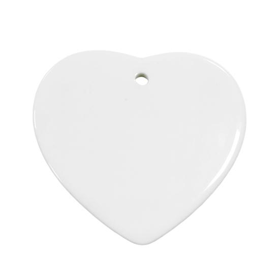 Sublimation Ceramic Ornament White Sublimation Blank Ornament Unfinished Christmas Hanging