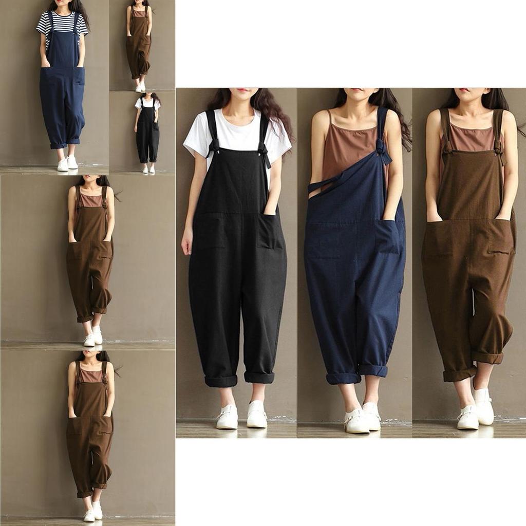 Stylish Womens Loose Jumpsuit With Comfortable Sleeveless Design And Wide Leg Fit