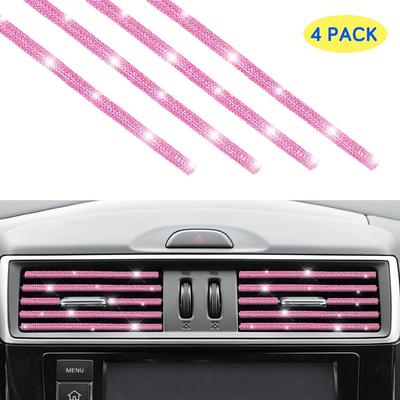 4 Stück Bling Auto Lüftungsauslass Zierleiste Strass Klimaanlage Dekoration Universal Biegestreifen Innenraumzubehör für Frauen