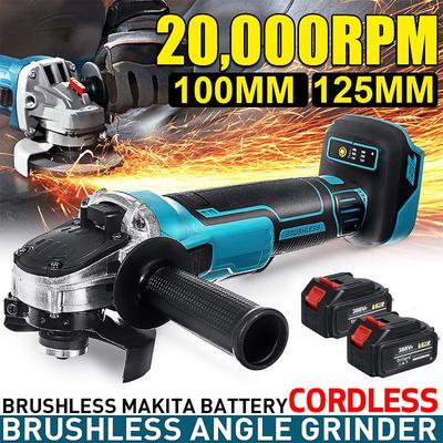 125MM 100MM Brushless Electric Angle Grinder Cutting Machine Power Tool +Lithium-Ion Battery For Makita 18V Battery
