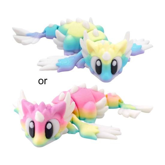 3D Printed Dragon Collectible Mini Egg with Articulated Dragon Inside Colorful Animal Miniature Fidget Toy Desktop Figurine for Home Office Decor