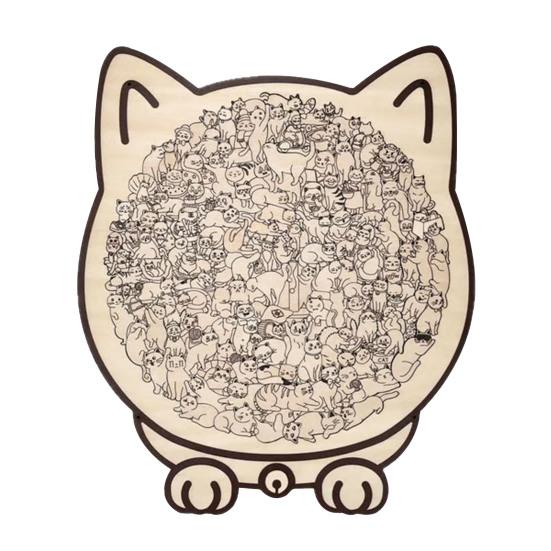 

135 шт./набор Деревянный пазл в форме кошки Тренировка логики Фокус Деревянная игра-головоломка Развивающая Сложная головоломка Игрушка Декорация Подарок для любителей кошек C