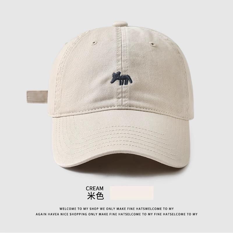 2025 New Embroidered Little Fox Baseball Cap Sports Men and Women Deepen Wide Brim Show Face Small Cap Shade Breathable