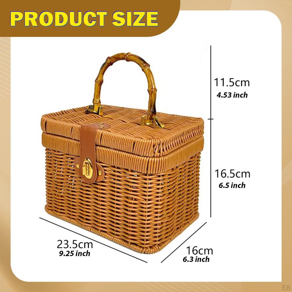 Handwoven Storage Basket Gift Decorative Case Display Suitcase Organizer for Themed Party
