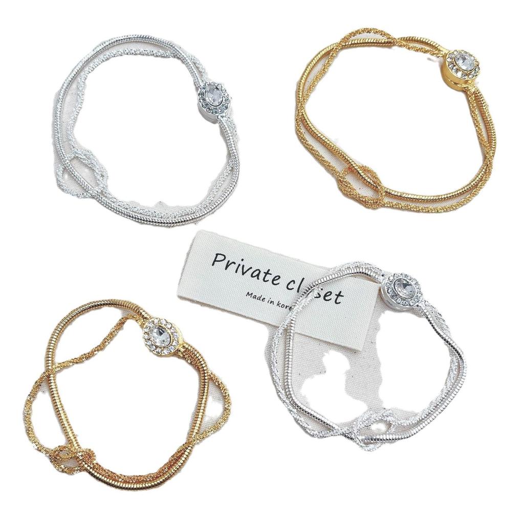 Elegant Double-Layer Gold Wire-Wrapped Bracelet for Women - Luxurious, Soft, Exquisite, and Ideal for Stacking.