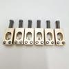 6-piece Set of Round-hole Bridge Natural Brass and Natural Stainless Steel Electric Guitar Bridges String Guide Bridge