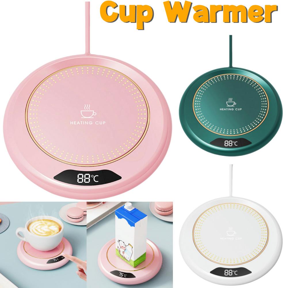

USB Smart Cup Warmer с 3 настройками температуры Электрический подогреватель напитков Подогреватель кофейных чашек для кофе, молока, чая, напитков розовый