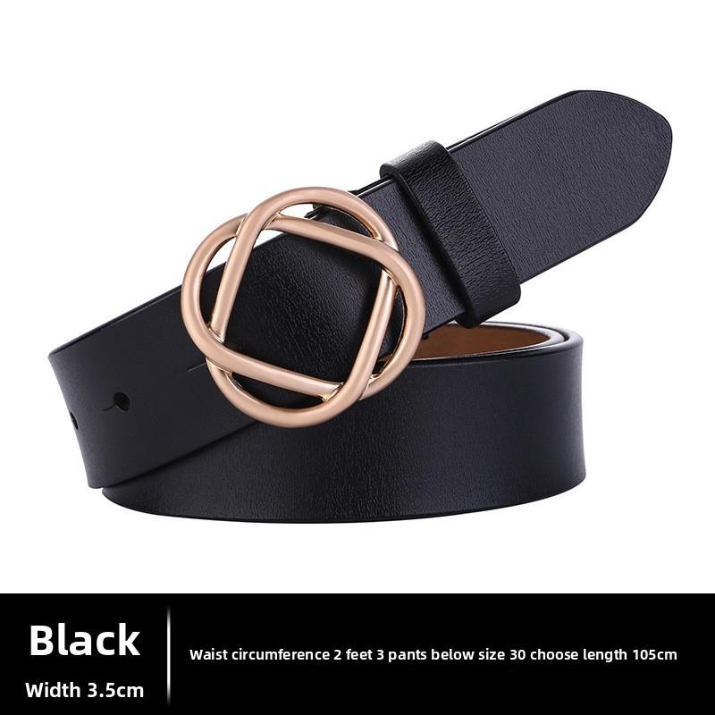 Leather Female Waist Belt With Smooth Snap Closure For Daily Outfits
