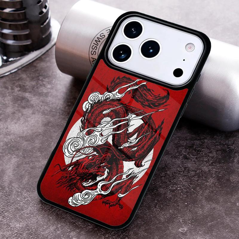 Red Dragon Cool Phone Case for iPhone 17 16 15 Pro Max Air 14 13 12 11 Plus Shockproof Capa Cover