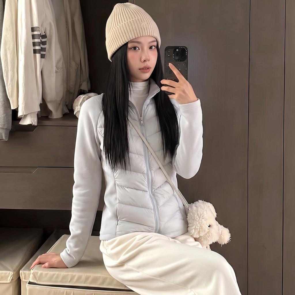 Light and thin ribs cotton clothes, women's winter jacket, slim fit inside, waist tight, thin cotton jacket.
