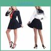 Elegant Women's Long Sleeve School Girl Uniform Sailor Dress For Cosplay Enthusiasts