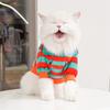 Embroidery Fleece Pet Clothes Warm Striped Pat Tern Universal Size Winter Wear Cat Dog Apparel Soft Fabric Puppy Winter Clothing