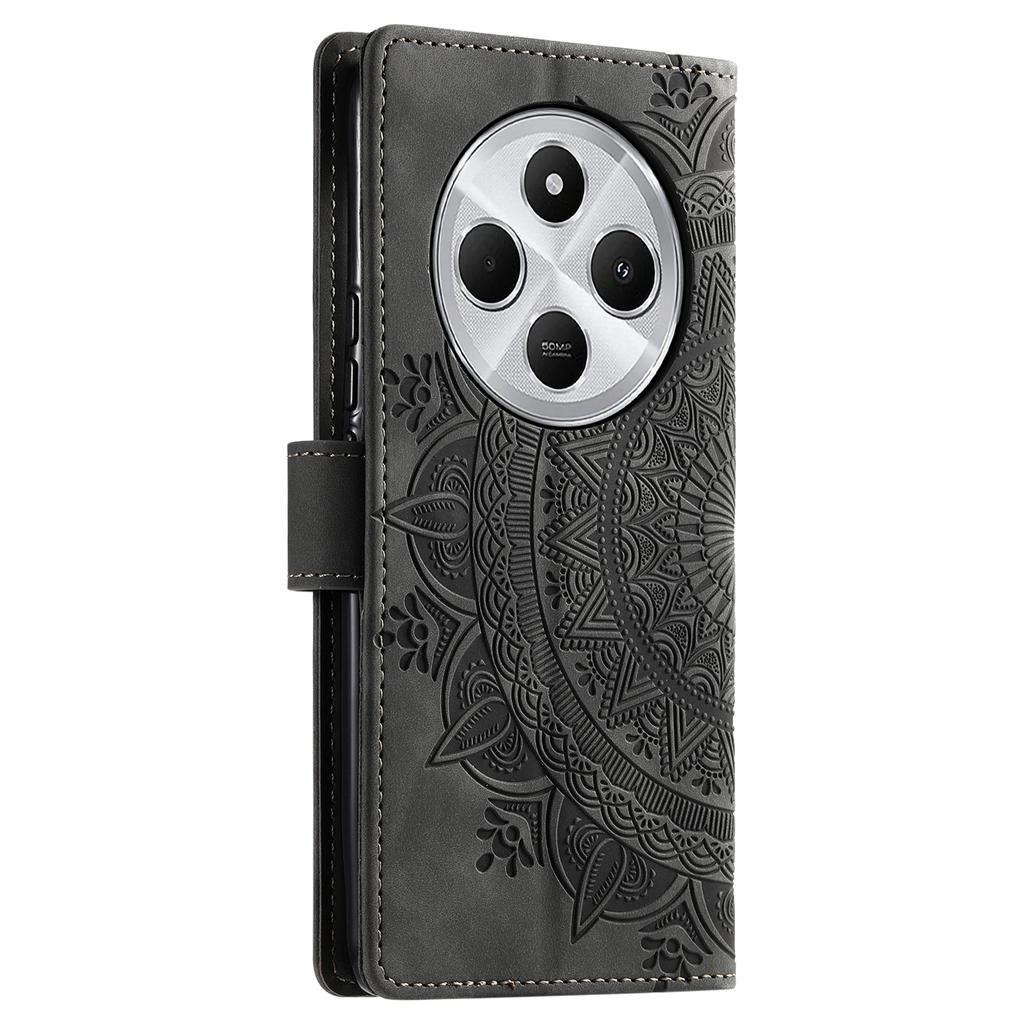 Style 018 Phone Case For Xiaomi Redmi 14C 4G/14R 5G/Poco C75 4G Imprinted Totem Skin Feel Wallet Leather Cover