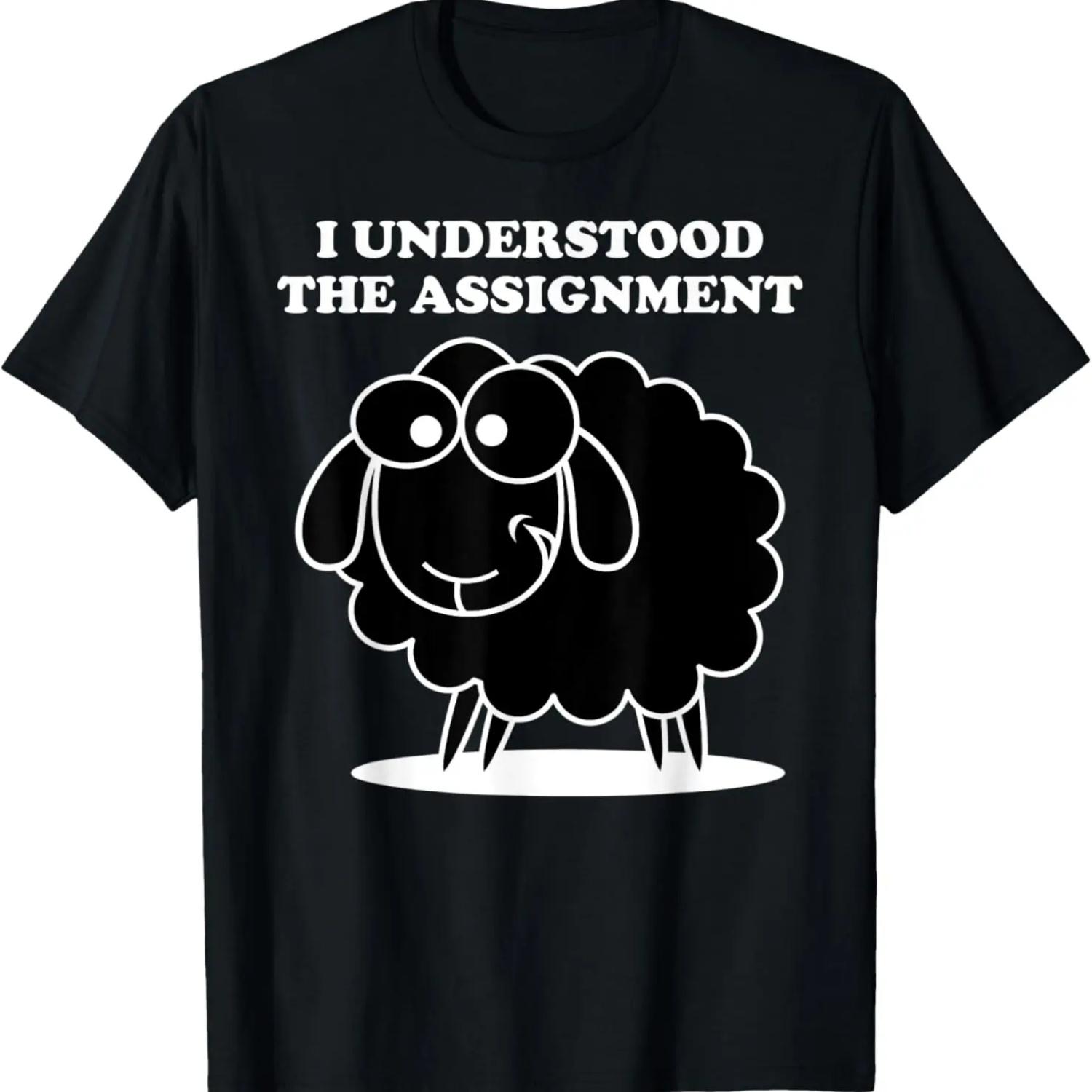 Смешная черная овца Я понял задание Футболка для социальных сетей S чёрный