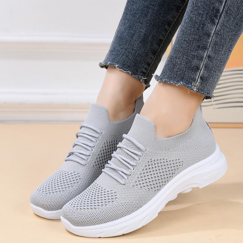 Módní obuv Dámské tenisky Prodyšné pletené Platformové Lehké Ležérní Běžecké boty Pohodlná Měkká podrážka Nazouvací Sportovní obuv