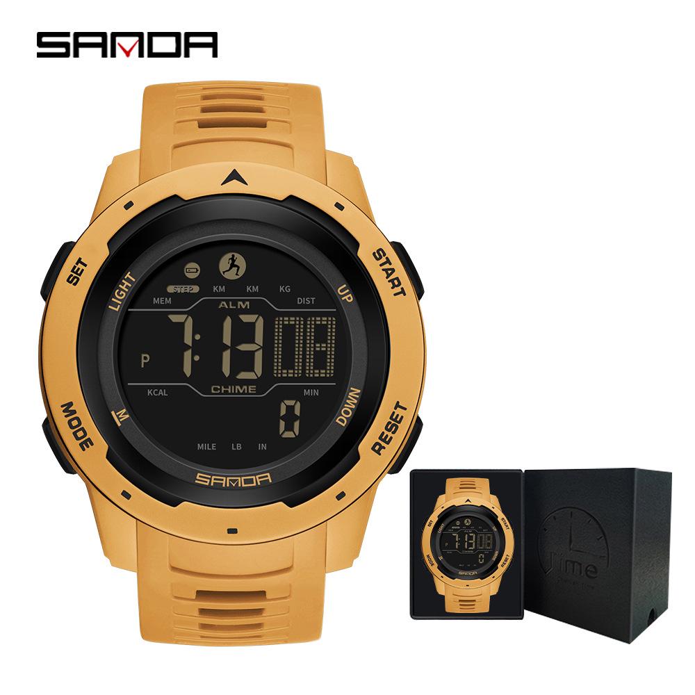 SANDA Unisex Sports Watch: Perpetual Calendar, Alarm, Dual Time Zones, Pedometer.