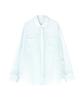 N Natural Beauty Sheer Striped Size M Basic Shirt, Women's, Blue,