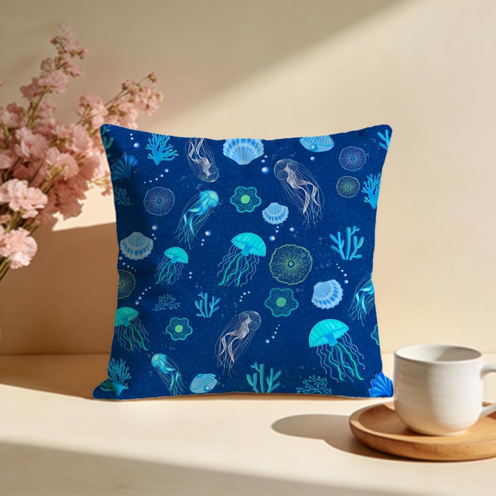 Glowing Jellyfish Cushion Cover Soft Pillow Cases for Home Bedroom Living Room Sofa