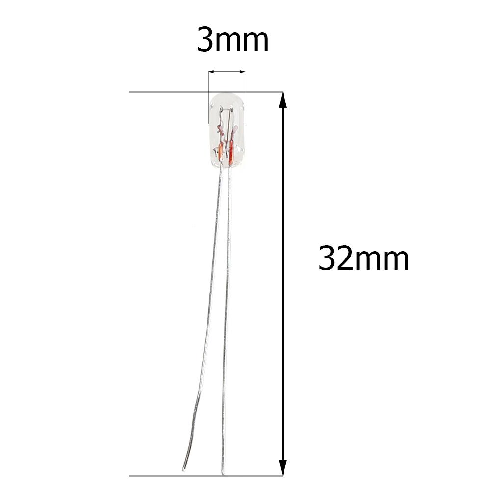 5pcs T3 14V 0.91W Car Instrument Panel Audio Gear Indicator Light Bulbs Amber