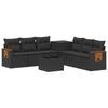 Sofa Set 8 Pieces Black Poly Rattan and Steel