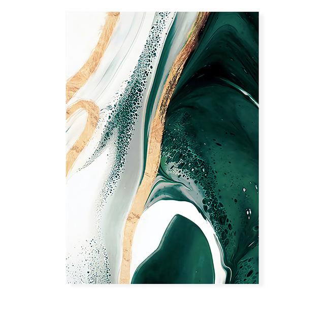 Modern Abstract Gold Foil Lines Green Canvas Art Paintings For Living Room Bedroom Posters And Prints Wall Poster Home Decor
