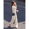 Retro Casual Short-Sleeve Shirt & Wide-Leg Pants Set