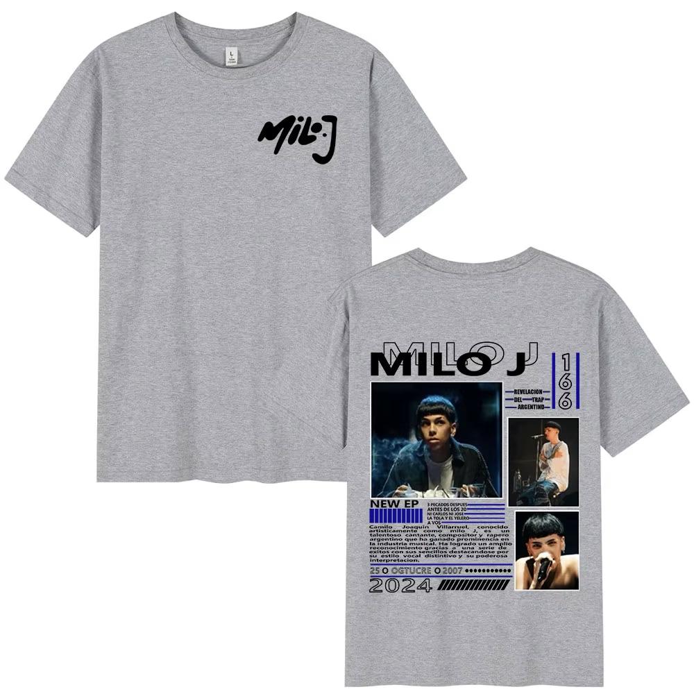 Rappeur Milo J 166 Merchandising Album T-shirt Unisexe Vêtements Femme Mode Hip Hop T-shirts Coton Décontracté T-shirts Streetwear