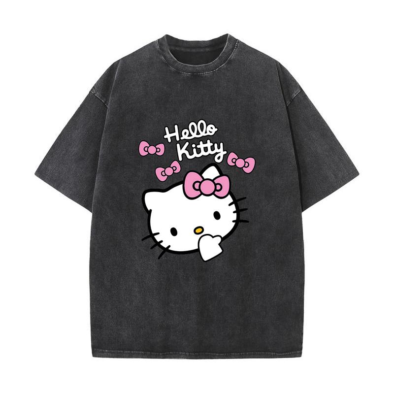 

XH+87 MINISO 2026 Summer Vintage Wash Printed Pure Cotton Shoulder Style Men s and Women s Round Neck Short Sleeved Couple T-shirt S