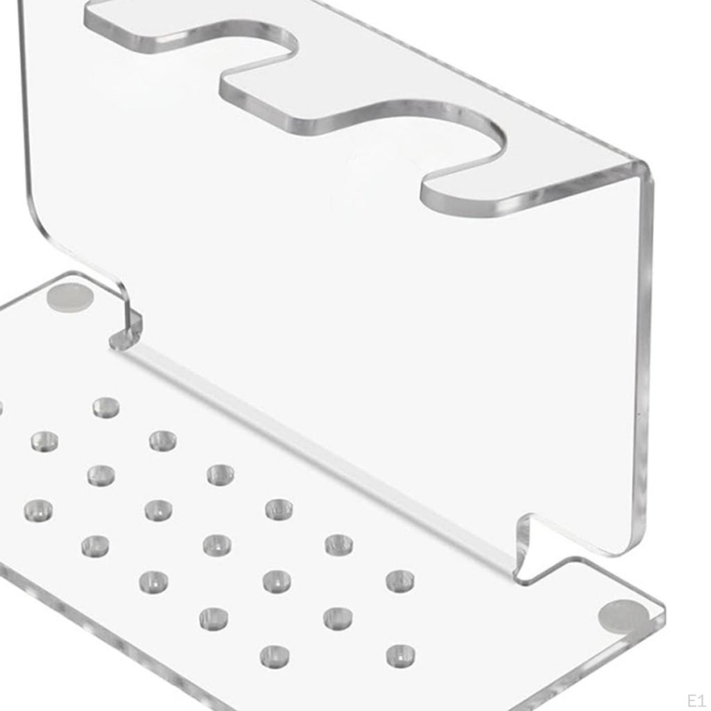 Holder and Brush Stand Clear Acrylic, Space Saving, Easy to Install Hanger Organizer for Bathroom,
