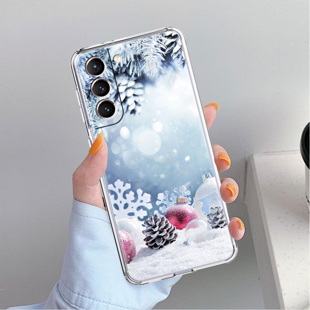 

Прозрачный чехол с рождественским снегом для Samsung Galaxy S22 S20 FE S21 S10 S9 Plus Note 20 Ultra 10 Lite Samsung S20 FE 5G