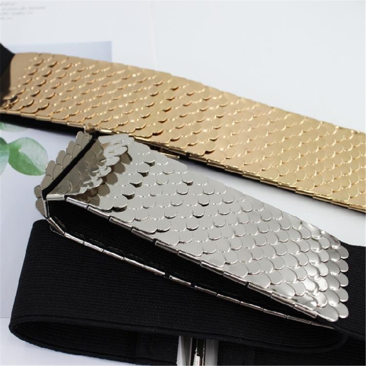 Women Stretch Belt with Fish Scale Texture Versatile Corset for Banquet Dress