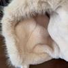 Cute Rabbit Ear Plush Warm Hat for Women Soft Faux Fur Ear Protection Beanies Cap Korean Girl Solid Color Windproof Snow Caps