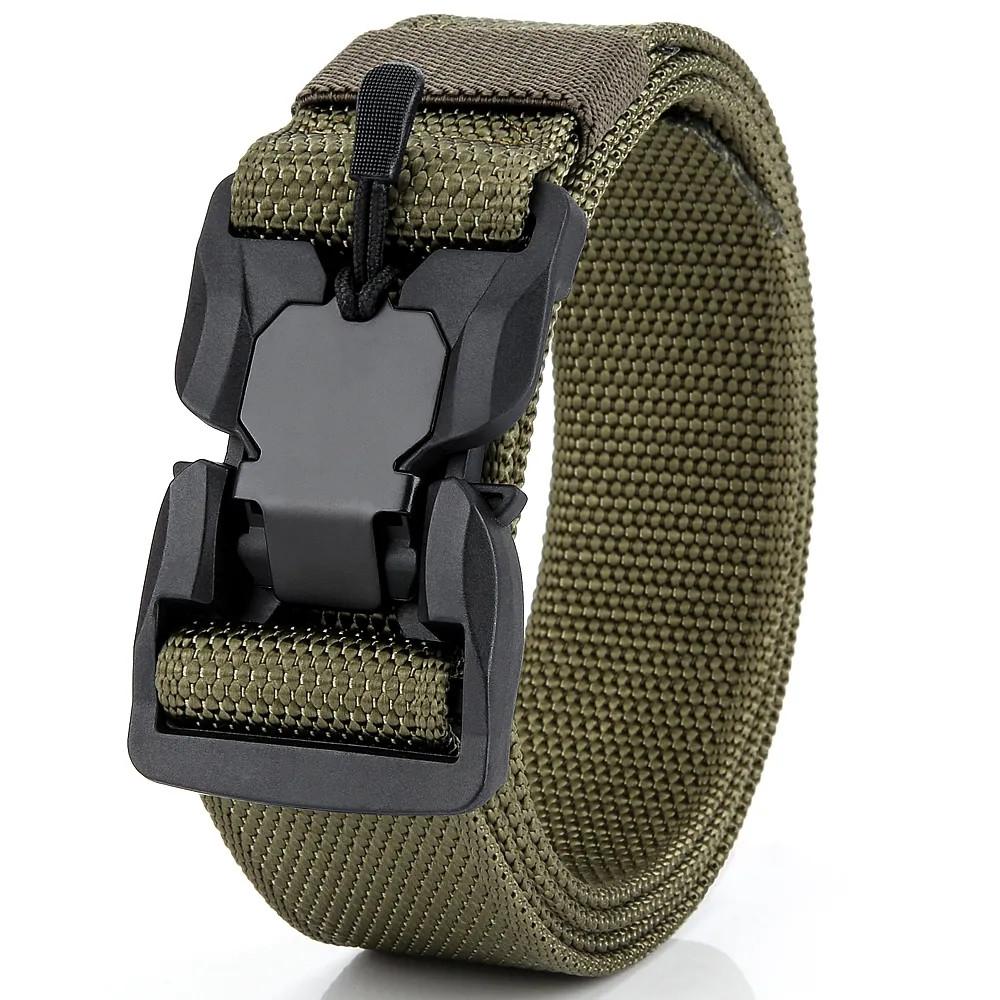 Genuine Tactical Belt Quick Release Magnetic Buckle Belt Soft Real Nylon Sports Accessories men and women belt
