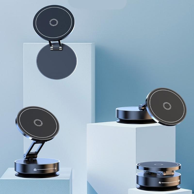Foldable Car Phone Bracket Magnetic Stand 360 Degree Rotation Adjustable with Double Suction Technology for Easy Viewing