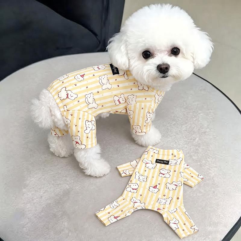 Dog German velvet warm four-legged clothes autumn and winter than bear teddy small dog cat pet bottoming shirt loungewear