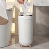 Narrow Side Wastebasket with Cover Press-type Trash Can Large Capacity Bathroom Trash Bin Kitchen Garbage Cube Home Bathroom Can