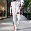 Men's Color Block Striped Tracksuit Set for Fall Winter Running, Jogging and Casual Wear