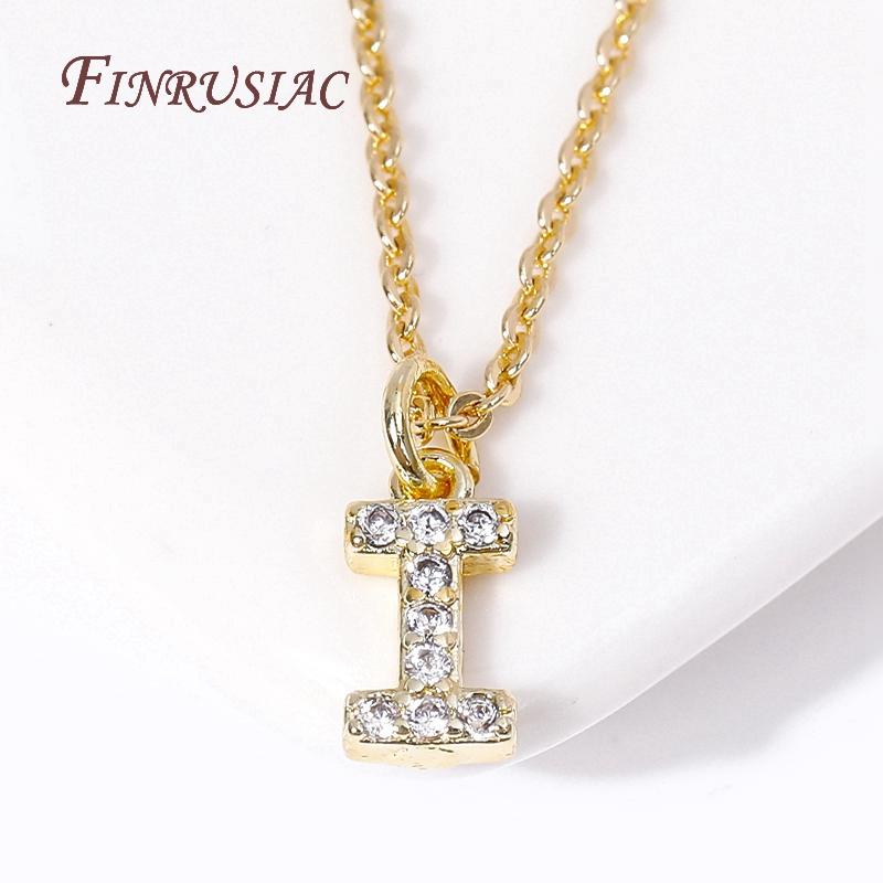 Classic A-Z Initial Letter Pendant Necklace Female 18K Gold Plated Simple Choker Neck Chain Woman Necklaces Jewelry Gifts