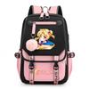 Sailor Moon Cute Anime Printed Student School Bag USB Interface Large Capacity Canvas Bag Computer Bag
