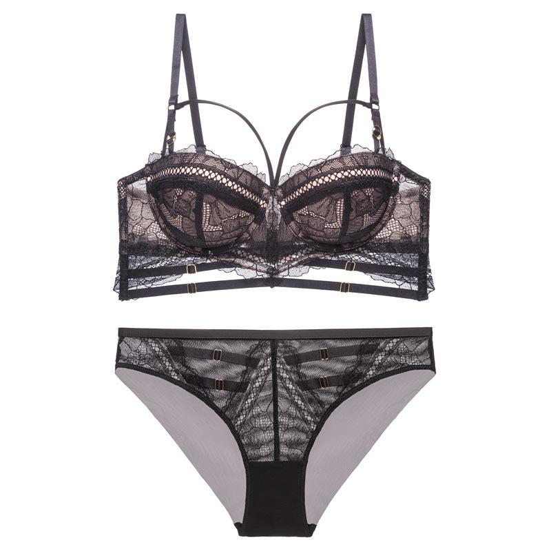 Damski Seksowny Koronkowy Zestaw Bielizny Przeciw Opadaniu z Podtrzymującym Biustonoszem