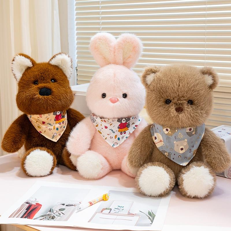Cute cute animal bear rabbit doll plush toy puppy dog doll children companionship soothing doll
