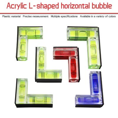 Portable Level, Plastic L-shaped Bidirectional Bubble Level with Magnetic Level On The Side