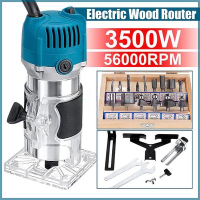 Wood Electric Trimmer Wood Laminate Palm Router 35000Rpm Electric Hand Trimmer Edge Joiners Woodworking Tool 1280W
