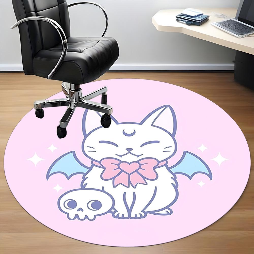 1pc Bat Cat Skull Chair Carpet for Office, , Non-slip carpet, Very suitable for offices, farmhouses,Outdoor carpet yy251120035